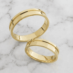 Par de Alianças Dionísio 14K