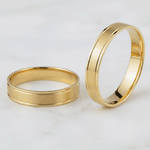 Par de Alianças Sutileza Ouro 14K