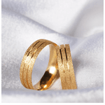 Par de Alianças de Casamento em Ouro 14K Trabalhada 5mm