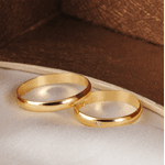 Par de Alianças Casamento Ouro 14K Tradicional 3 mm