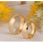 Par de Alianças de Casamento em Ouro 14K Tradicional 6 mm