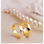 Par de Alianças de Casamento em Ouro 14K Tradicional 4,5 mm