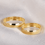 Par de Alianças Casamento Ouro 14K Tradicional 4 mm