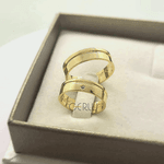 Par de Alianças Trabalhadas 6 mm em Ouro 18K