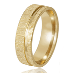 Par de Alianças Ouro 18K Trabalhada 6 mm