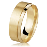 Par de Alianças Quadrada de ouro 18K Trabalhada 6 mm