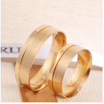 Par de Alianças Ouro 18K Trabalhada 6 mm