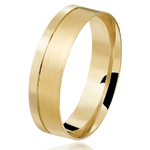 Par de Alianças Ouro 18K Trabalhada 6 mm