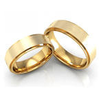 Par de Alianças de Casamento Ouro 18K Trabalhada 5 mm