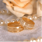 Par de Alianças Ouro 18K Trabalhada 7 mm