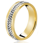 Par de Alianças de Casamento em Ouro 18K Trabalhado Corda 6 mm