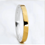 Par de Alianças em Ouro 18K e Prata 2 mm Quadrada