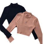 MOLDE CROPPED GOLA ALTA / MANGA LONGA 