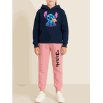 Conjunto Moletom Rosa Feminino Stitch Neon