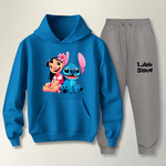 Conjunto Moletom Cinza Feminino Infantil Lillo e Stitch