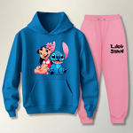 Conjunto Moletom Rosa Feminino Infantil Lillo e Stitch