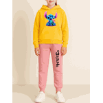 Conjunto Moletom Rosa Feminino Stitch Neon
