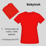 Babylook Vermelha Warmout Feminina Estampada Stitch Angel