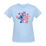 Babylook Azul Bebê Warmout Feminina Estampada Stitch Angel