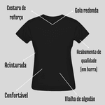 Babylook Preta Warmout Feminina Estampada Stitch Angel