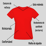 Babylook Vermelha Warmout Feminina Estampada Stitch Angel