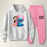Conjunto Moletom Rosa Feminino Infantil Lillo e Stitch