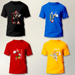 Kit Camisetas Sonic E Personagens Infantil Meninos