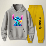 Conjunto Moletom Feminino Stitch Neon