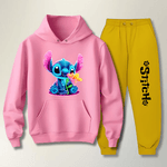 Conjunto Moletom Feminino Stitch Neon