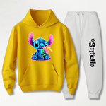 Conjunto Moletom Branco Feminino Stitch Neon