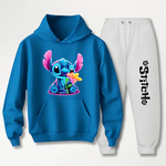 Conjunto Moletom Branco Feminino Stitch Neon