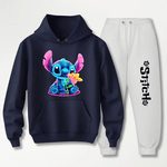 Conjunto Moletom Branco Feminino Stitch Neon