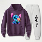 Conjunto Moletom Branco Feminino Stitch Neon
