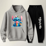 Abrigo Moletom Preto Infantil Stitch