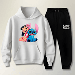 Conjunto Moletom Preto Feminino Infantil Lillo e Stitch