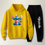 Abrigo Moletom Preto Infantil Stitch
