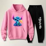 Conjunto Moletom Feminino Stitch Neon