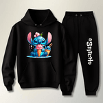 Abrigo Moletom Preto Infantil Stitch