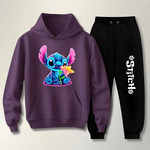 Conjunto Moletom Feminino Stitch Neon