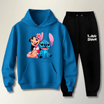 Conjunto Moletom Preto Feminino Infantil Lillo e Stitch