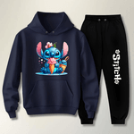 Abrigo Moletom Preto Infantil Stitch