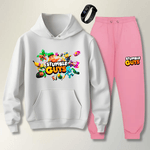 Conjunto Abrigo Moletom Rosa Infantil Stumble Guys
