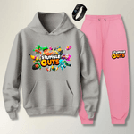 Conjunto Abrigo Moletom Rosa Infantil Stumble Guys
