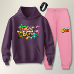 Conjunto Abrigo Moletom Rosa Infantil Stumble Guys