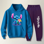 Conjunto Moletom Roxo Feminino Stitch Neon