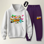 Conjunto Abrigo Moletom Roxo Infantil Stumble Guys