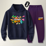 Conjunto Abrigo Moletom Roxo Infantil Stumble Guys