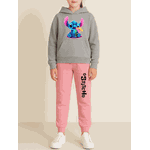 Conjunto Moletom Rosa Feminino Stitch Neon