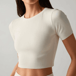 Cropped Off-White Malha Canelada