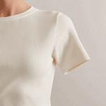 Cropped Off-White Malha Canelada